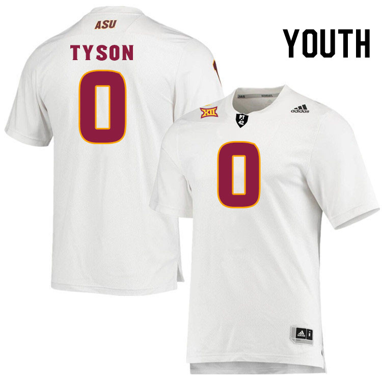 Youth #0 Jordyn Tyson Arizona State Sun Devils College Football Jerseys Stitched-White
